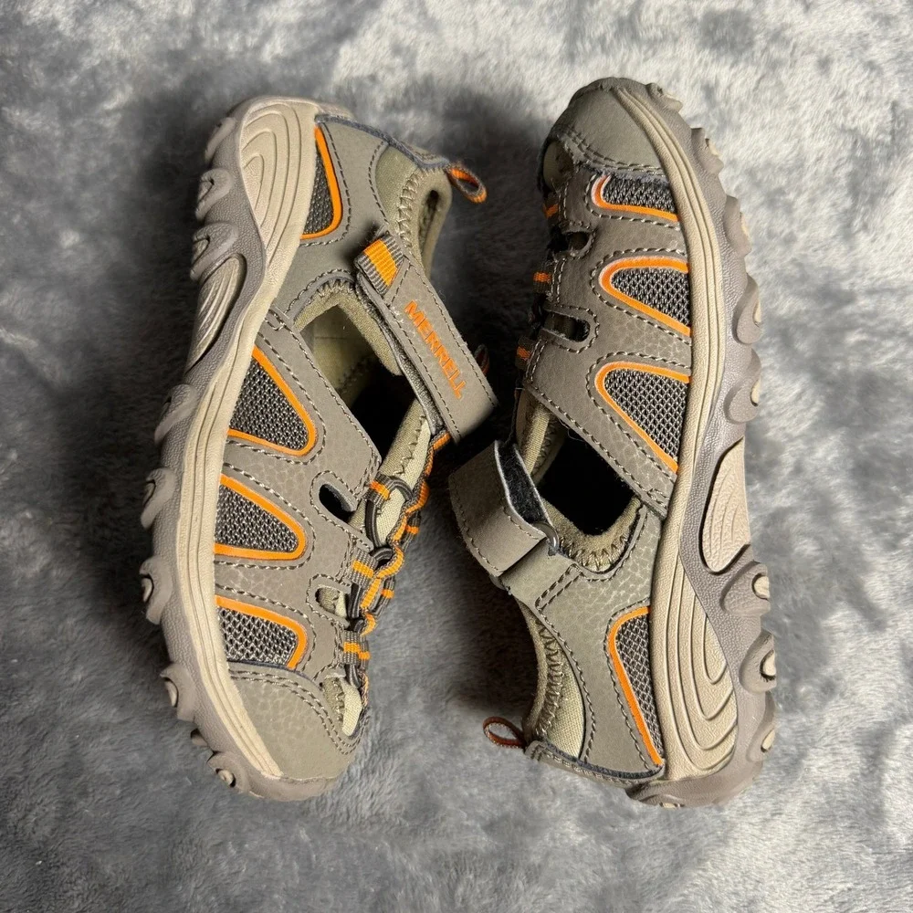Merrell Hydro Hiker Kids 11M Tan Orange Leather Sandals MK261856